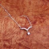 Diamond Chevron Bar Pendant Chain